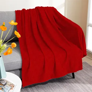 Manta roja con patron de espiral manta calida y acogedora para sofa decoracion de hogar