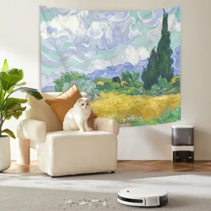 Van Gogh art wall tapestry digital printed aesthetic home decor wall hanging for bedroom living room