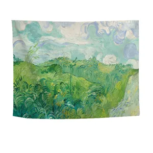 Van Gogh Landscape Tapestry Wall Hanging Art Digital Print Short Plush Home Decor