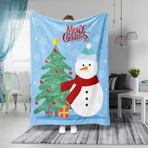 Christmas flannel blanket soft cozy throw blanket for kids office travel dormitory use
