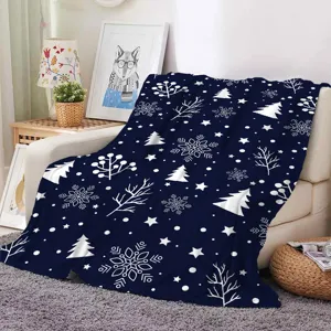 Christmas flannel blanket soft warm fleece throw for sofa bed winter holiday decor