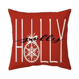 Christmas red white pillow cover festive decorative cushion case for sofa home decor