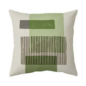 Morandi gruener abstrakter geometrischer Kissenbezug, nordisches minimalistisches Kissen.
