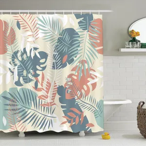 Tropische bladeren douchegordijn waterdichte stof badkamer woondecoratie fris design