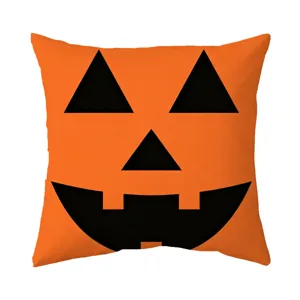 Funda de cojín de calabaza de Halloween, funda de almohada decorativa naranja y negra.
