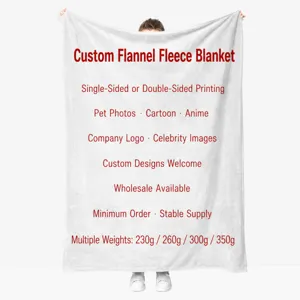 Weiche personalisierte Flanell Fleecedecke Kuscheldecke mit individuellem Fotodruck