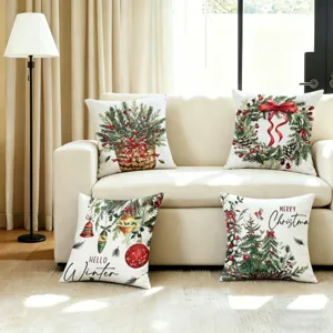 Federe per cuscini natalizi set da 4 pezzi copricuscini decorativi festivi divano