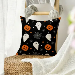 Halloween Kissenbezug mit Geist Kürbis Spinnen Druck für Zuhause Wohnzimmer Dekoration.