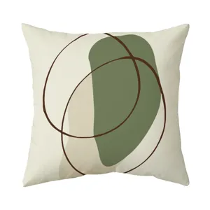 Morandi gruen abstrakte geometrische Kissenhuelle, nordischer minimalistischer Sofakissenbezug.
