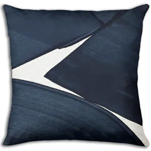 Funda de cojín de arte abstracto moderno azul marino acuarela geométrica decoración