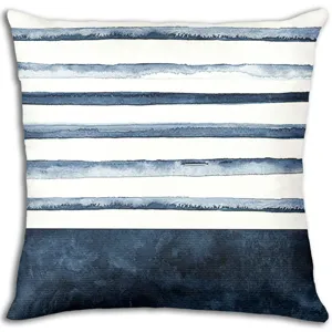 Funda de cojín con rayas de acuarela, funda de almohada de sofá moderna y minimalista.