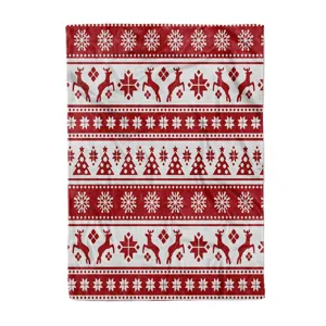 Christmas red flannel blanket Nordic style holiday throw blanket soft warm couch home