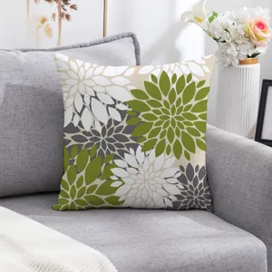 Bohemian dahlia throw pillow cover for sofa bed, stylish floral cushion case for home decor.