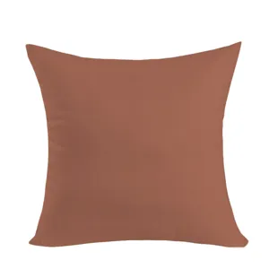 Solid color throw pillow cover, Nordic minimalist brown square cushion cover for home decor.