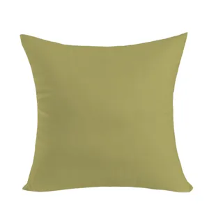 Nordic solid color pillowcase, Morandi olive green square cushion cover for home decor.