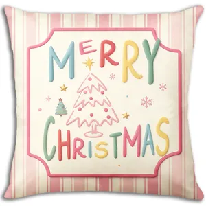 Rosa Weihnachtsbaum Kissenbezug niedlicher Feiertag Deko Kissenbezug fuer Sofa Zimmer
