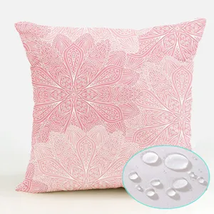 Pink geometric waterproof polyester throw pillow cover Nordic girlish style cushion cover