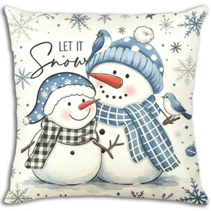 Nordic Christmas snowman decorative pillow cover for cozy living room sofa winter holiday decor.
