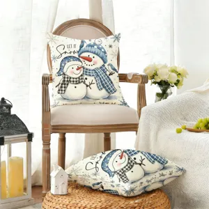 Nordic Christmas snowman decorative throw pillow case for sofa holiday home decor main view