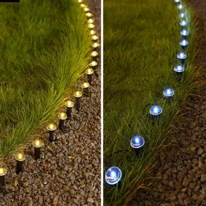 Guirlande lumineuse de pelouse à piquet solaire LED, décor d'allée de jardin étanche.