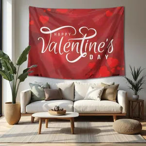 Valentine's Day tapestry red heart wall hanging bedroom decor aesthetic tapestry 150x130cm