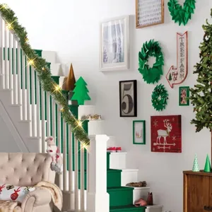 Guirlande de tinsel de Noël lumineuse LED pour cheminée bureau fête de vacances déco