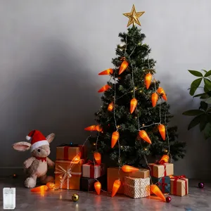 Guirnalda de luces de zanahoria a pila LED luces decorativas para dormitorio fiesta