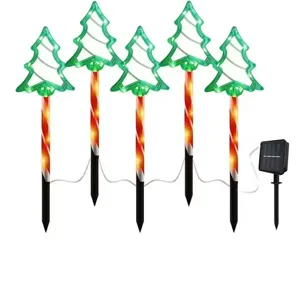 Lumiere solaire arbre de noel piquets de jardin exterieur LED decoration ensemble exterieur
