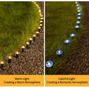 Lampes solaires de jardin LED eclairage de allees decoration modes chaud et colore