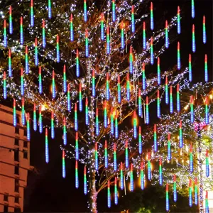 Outdoor LED meteor shower string lights waterproof holiday decorative tree hanging tubes