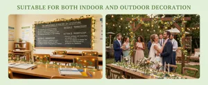 Guirnalda de luces de hojas de eucalipto para interior y exterior, fiestas y bodas.