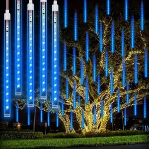 Outdoor Waterproof LED Meteor Shower Rain Light Strings Falling Raindrops Fairy Lights For Holiday Party Decor