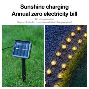 Guirlande lumineuse solaire pour pelouse de jardin avec panneau pour paysage exterieur decoration