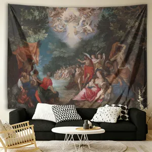 European classical oil painting tapestry wall hanging for living room bedroom home decor.