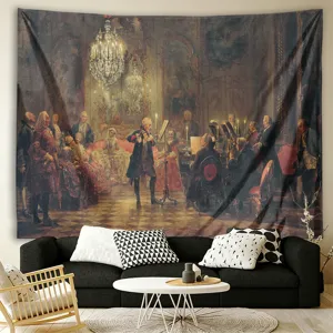 Classical European oil painting tapestry wall hanging for bedroom and living room decor.
