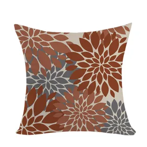 Detailed view of the bohemian style dahlia pattern cushion cover, ideal for sofa decor.
