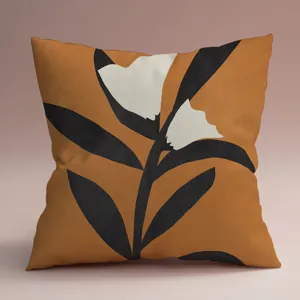 Housse de coussin à motif floral abstrait, taie de coussin de canapé minimaliste moderne.