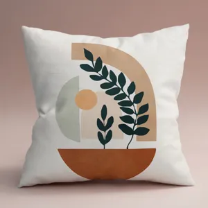 Housse de coussin géométrique style Morandi, taie d'oreiller abstraite moderne pour canapé salon.