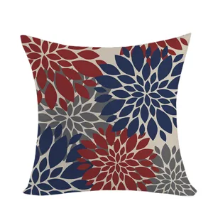 Bohemian Style Dahlia Floral Throw Pillow Cover Decorative Cushion Case for Sofa Bed