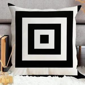Black and white geometric pillowcase abstract print sofa cushion cover square home decor