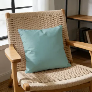 Nordic minimalist solid color throw pillow cover, modern teal decorative cushion case main