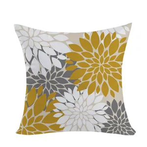 Boho dahlia floral cushion cover decorative square throw pillow for sofa bed home decor 45x45cm