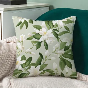Botanischer Blumen Kissenbezug weicher gruener Kissenfall fuer Sofa Bett Wohnzimmer Dekor