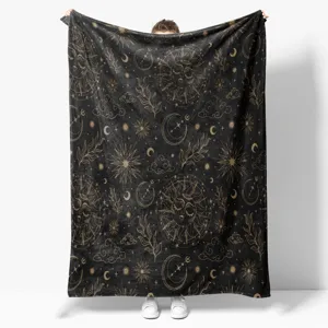 Coperta in flanella sole luna celeste per divano letto dormitorio accogliente morbida