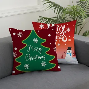 Christmas Throw Pillow Cover Festive Holiday Snowflake Tree Cushion Cover Decorative Pillowcase For Sofa Bed Home Decor