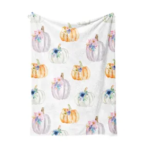 Manta Franela Calabaza Acuarela Suave Acogedora Otoño Halloween Colgada Principal