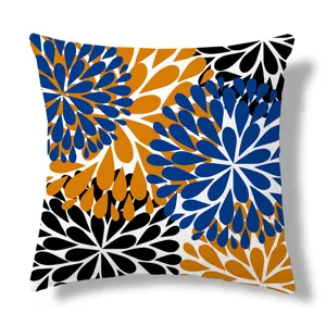 Geometric floral pattern throw pillow detail, stylish square cushion for home sofa car decor.