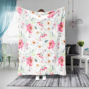 Wunderschöne aquarell blumen flauschige flanell decke weich und gemütlich für bett sofa alltag