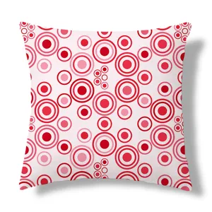 Moderne geometrische kussenhoes roze rode concentrische cirkels decoratieve bankkussen