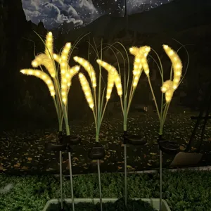 Solar LED foxtail grass garden stake light outdoor waterproof yard lawn decor